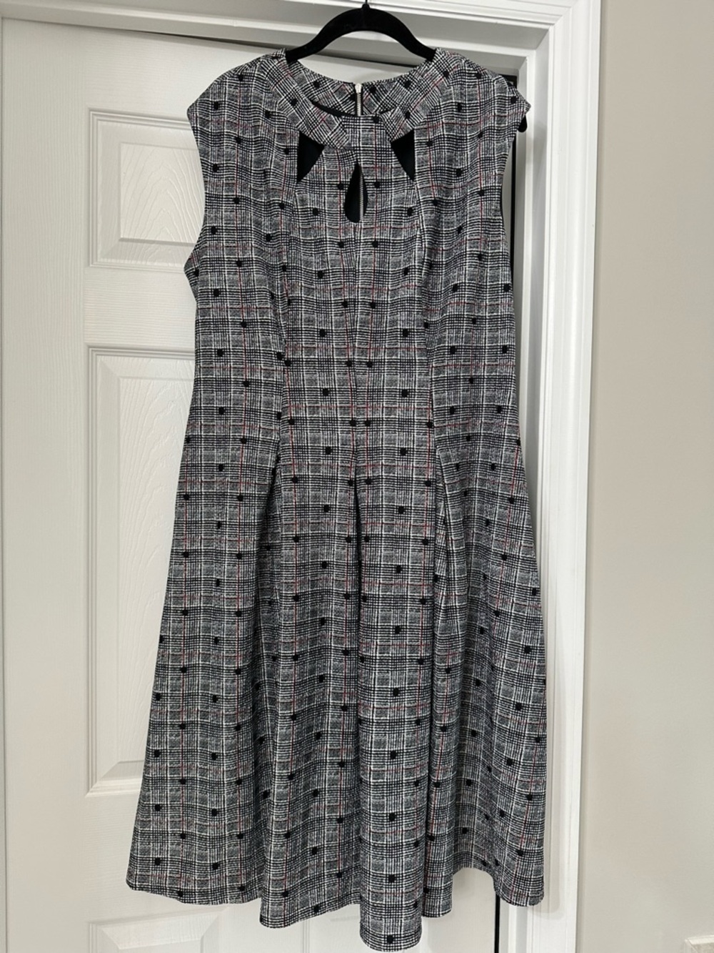 Danny & Nicole Black, White & Red Plaid Fit-and-Flare Dress